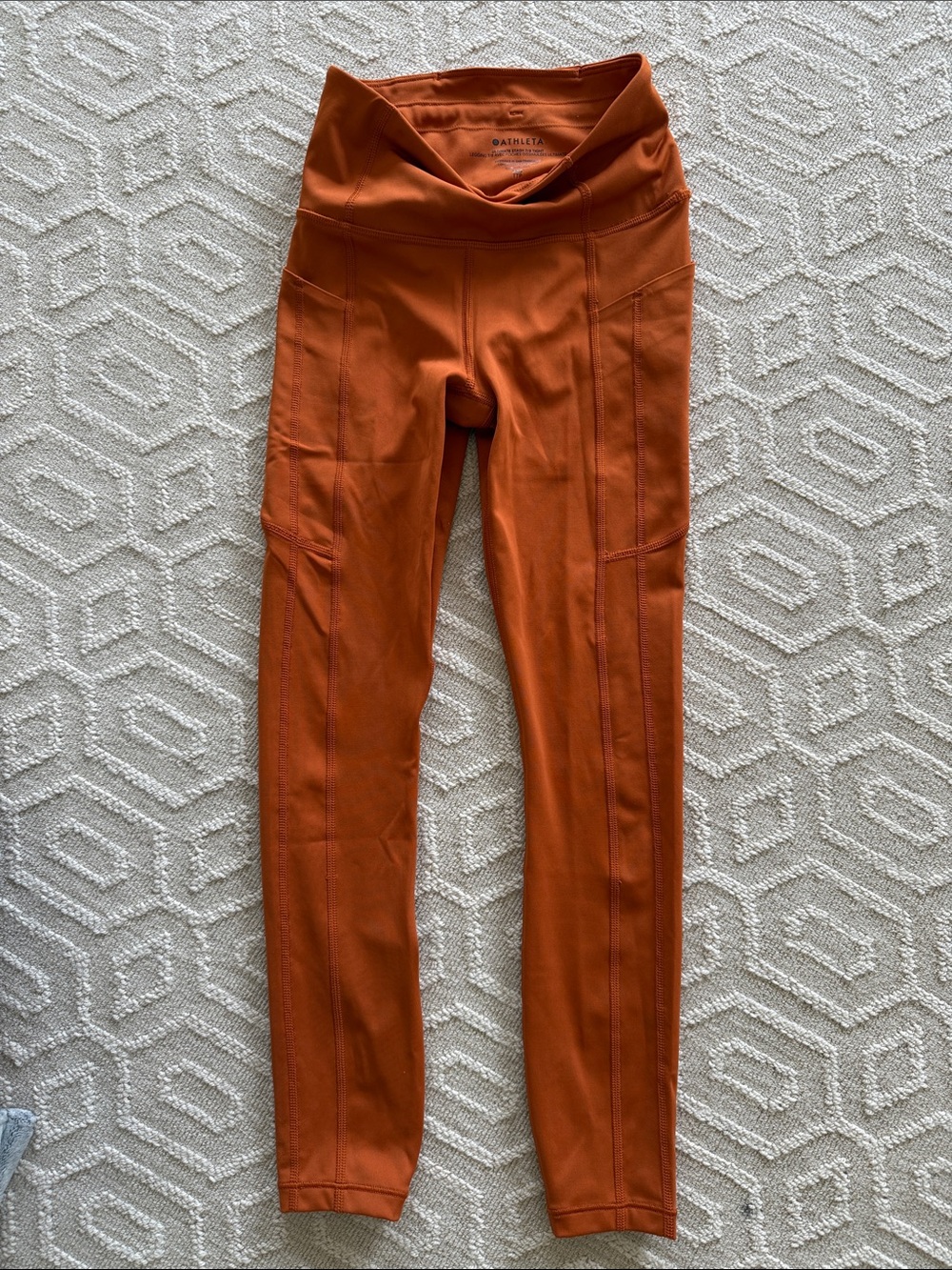 Athleta Burnt Orange High Rise Pocket Leggings ccs New not worn too small